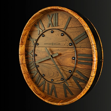 Elegant Oak Yorkshire Wall Clock 3D model image 1 