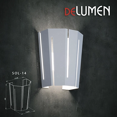 Modern Metal Wall Light - deLUMEN_SOL-14 3D model image 1 