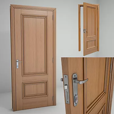 Brazilian Standard Wooden Door 3D model image 1 