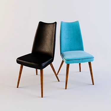 Versatile Blue Lounge Chair - Customize Colors and Finish 3D model image 1 