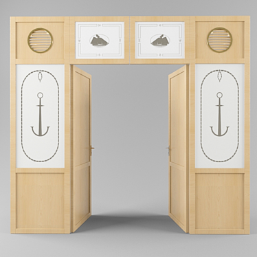 Elegant Caroti Solid Wood Door 3D model image 1 