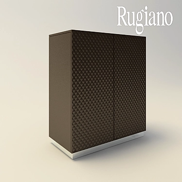 Leather-clad Bar Cabinet 3D model image 1 