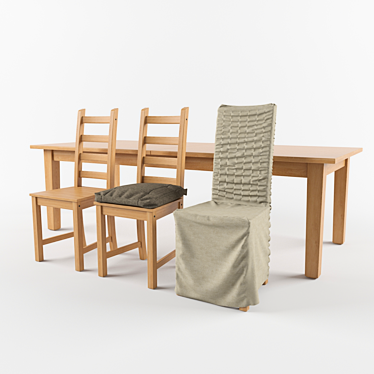 IKEA Kautsbi Chair: Cape & Pillow Set 3D model image 1 