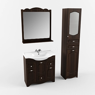 Aqua Rhodes Vanity Set 3D model image 1 