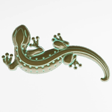 Elegant Lizard Relief Wall Decor 3D model image 1 