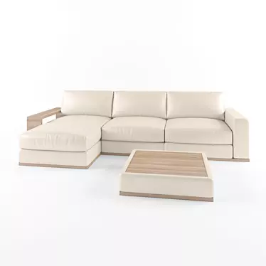 Modern Corner Sofa Set 3D model image 1 