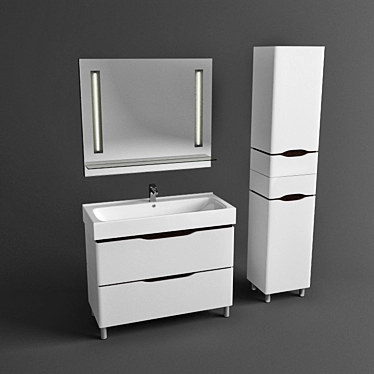 Aqua Rhodes Venice 100: Bathroom Vanity Set 3D model image 1 