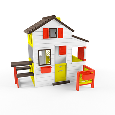 Smoby Friends House: Spacious & Colorful Playhouse 3D model image 1 