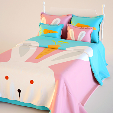 Children's Bed Set with Textures - 1000x1600 3D model image 1 