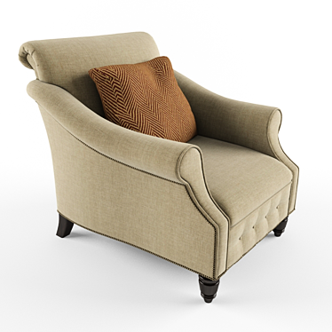 Victoria Falls Mahogany Lounge Chair 3D model image 1 