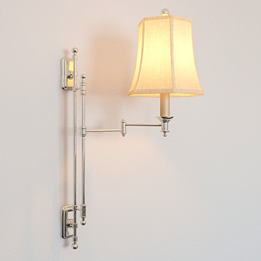 Polished Silver Kerry Swing Arm Wall Lamp 3D model image 1 