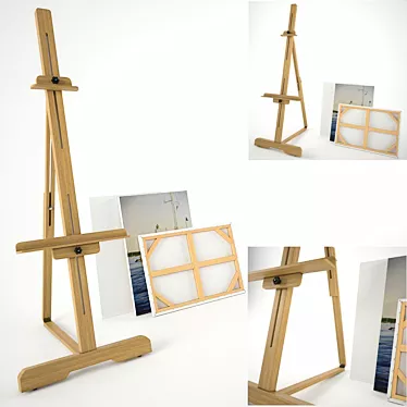 Artisti Easel & Canvas Screen 3D model image 1 