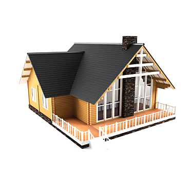 Timber Profiled House 3D model image 1 