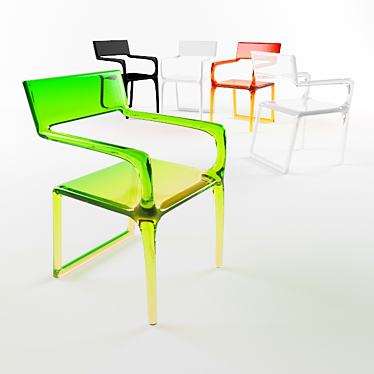 Transparent and Solid Chair 3D model image 1 