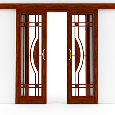 Modern Sliding Door Set 3D model image 1 