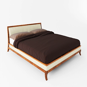 Elegant Biedermeier Umberto Bed 3D model image 1 