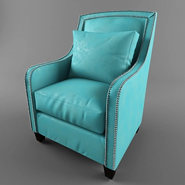 Blue Leather Chair | Stylish & Comfortable 3D model image 1 