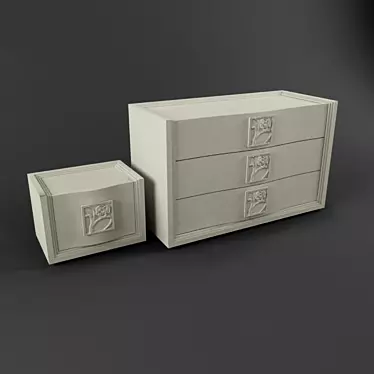 Glamour & Retro Chest of Drawers & Cabinet 3D model image 1 