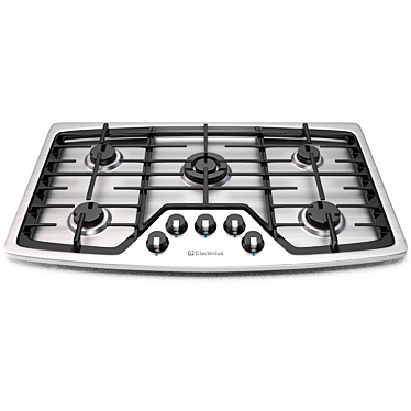 Sleek Stainless Steel Gas Stove 3D model image 1 