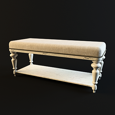 Vintage Auberge Bench - Bernhardt 3D model image 1 