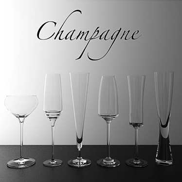 Elegant Champagne Flutes - 3DS Max + FBX + OBJ - Includes HDR Map 3D model image 1 