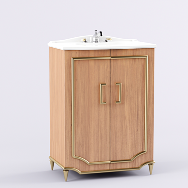 Sleek Washbasin with Cabinet 3D model image 1 