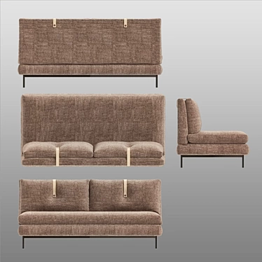 Anatomical Double Seater Sofa 3D model image 1 