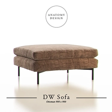 Anatomy Design DW Sofa Ottoman: Elegant and Functional 3D model image 1 