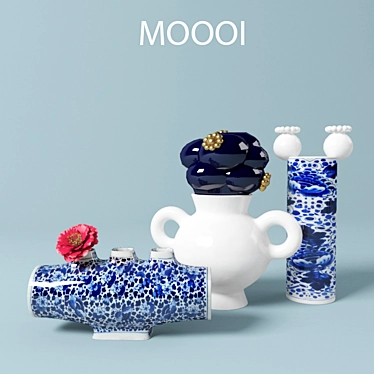 Delft Blue Moooi Vase Set 3D model image 1 