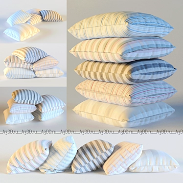 Title: Versatile 5-Pillow Set for Bedroom or Nursery Decor 3D model image 1 