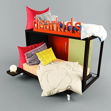 Two-tier Children's Bed 3D model image 1 