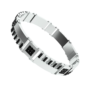 Onyx Hinge Bracelet with Box Clasp 3D model image 1 