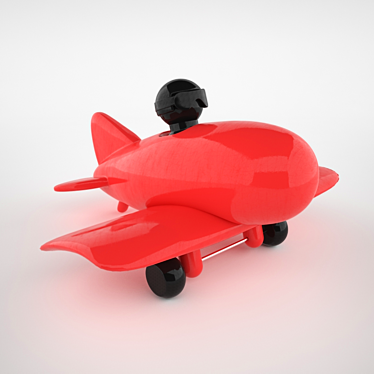 Sleek Jetliner: Stylish Wooden Toy 3D model image 1 