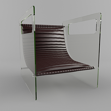 Modern Glass and Chrome Wheelchair 3D model image 1 