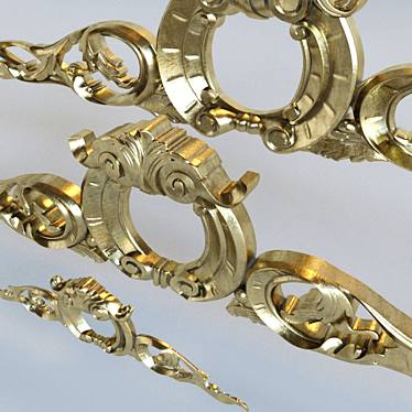 Luxe Golden Ornaments 3D model image 1 