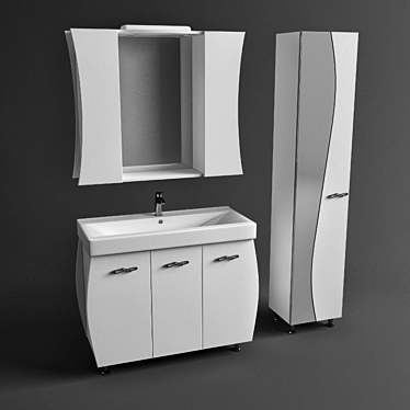 Aqua Rhodes Solo - 3 Piece Bathroom Set 3D model image 1 