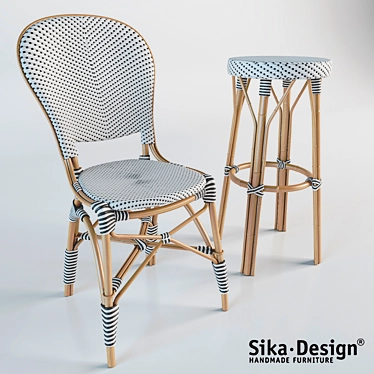 Sika Design Isabell Rattan Chair 3D model image 1 