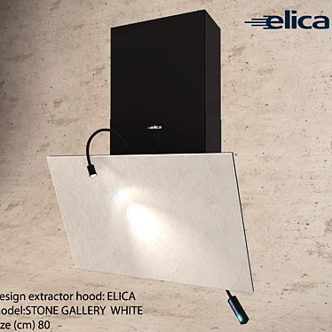 Elica Stone Gallery White: Elegant and Efficient Extractor Hood 3D model image 1 