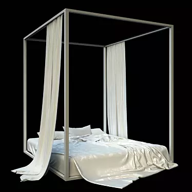 Scandinavian Modern Four Poster Bed 3D model image 1 