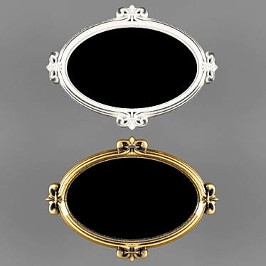 Golden Baroque Mirror - Luxurious Wall Décor 3D model image 1 