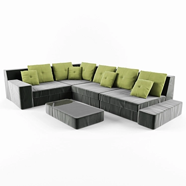 Sleek Comfort: Modern Sofa 3D model image 1 