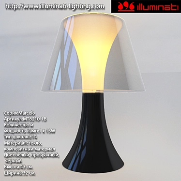 Marcelo Illuminati Glass Table Lamp 3D model image 1 