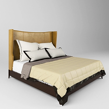 Baker DANE Upholstered Bed - Elegance and Comfort Combined 3D model image 1 