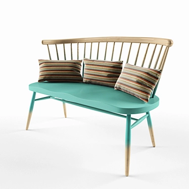 Ercol Love Seat: Timeless Comfort 3D model image 1 