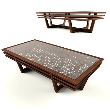 Sleek Ottoman Journal Table 3D model image 1 