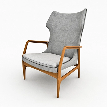 Mid-century Bovenkamp Wingback Chair 3D model image 1 