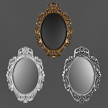 Baroque Gold Wall Mirror 3D model image 1 