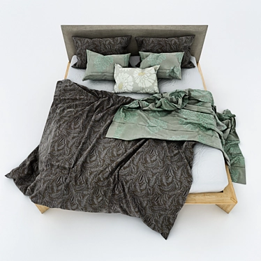 Luxury Soft Bed Set 3D model image 1 
