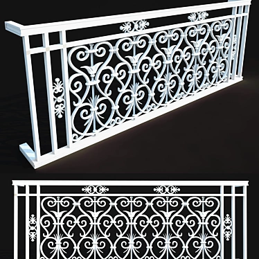 Elegant Iron Railing 3D model image 1 