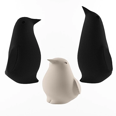 Elegant Italian Ceramic Penguins 3D model image 1 